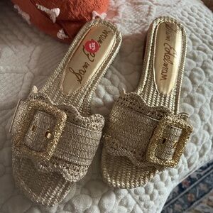 Sam Edelman Metallic Woven Buckle Sandals